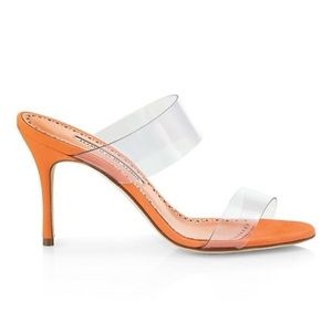 Manolo Blahnik Scolto 90MM PVC Mules